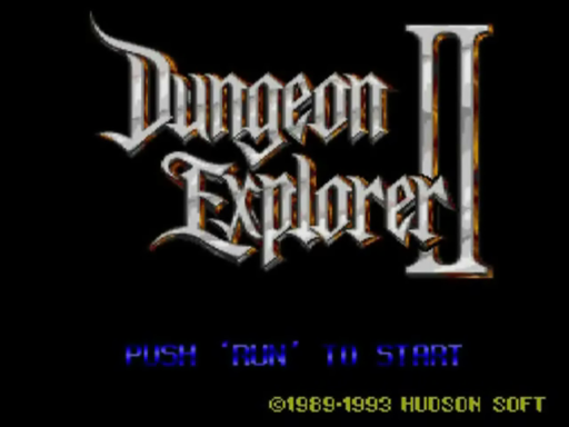 Dungeon Explorer II title screen for PC Engine CD
